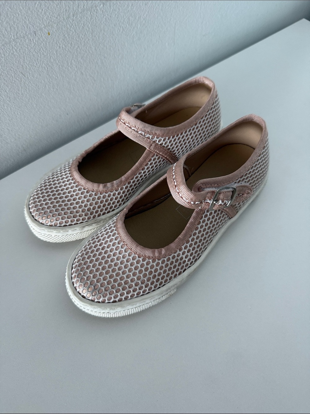 Kids Mary Jane Mesh Sneakers in Rose Pink
